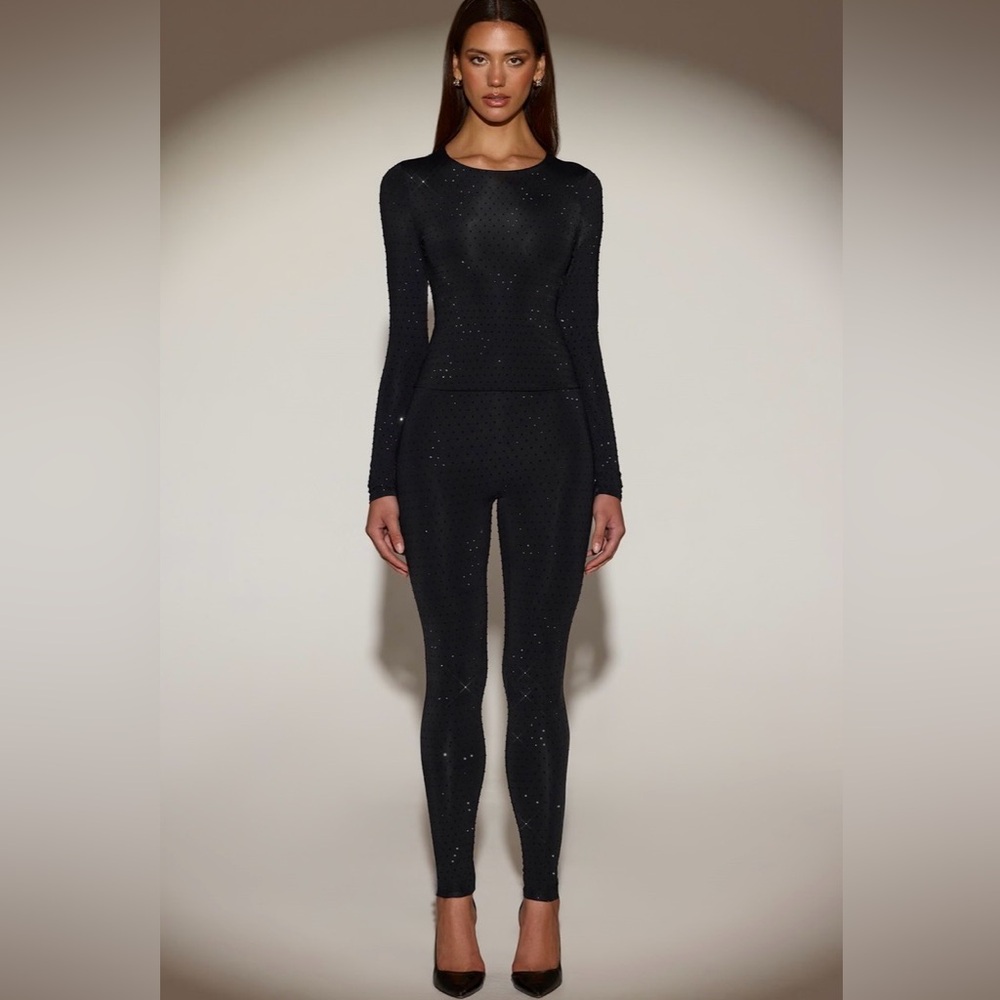 Oh Polly two piece embellished high waist leggings and embellished top.